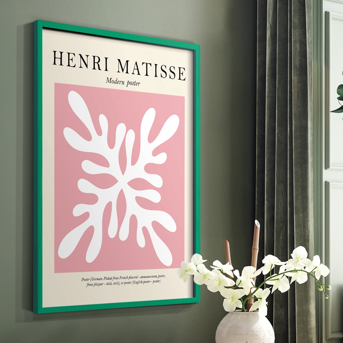 Matisse CXXX Framed Print in Green Solid Wood 8 x 10 Framed Print