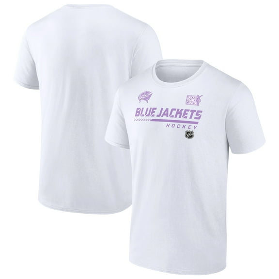 Men's White Columbus Blue Jackets NHL Hockey Fights Cancer T-Shirt
