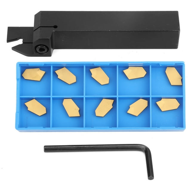 ZQ2020R-3 Lathe Grooving Turning Tool Holder + 10pcs SP300 Carbide Inserts + Wrench