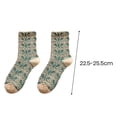 thumbnail image 6 of Mosey 1 Pair Women Autumn Winter Tube Socks Retro Palace Style Embossed Jacquard Design Elastic Warm Mid-tube Holiday Socks, 6 of 8