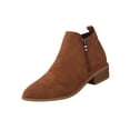 thumbnail image 1 of Wdhugt Bottines pour Femmes Fermeture Éclair Latérale Bout Rond Talon Bas Automne Hiver Eu42 Us9 Marron, 1 of 9