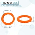 thumbnail image 2 of 5 Pcs Silicone Bead Ring, 65mm Silicone Bead Loop with 2 Hole, Orange, 2 of 7