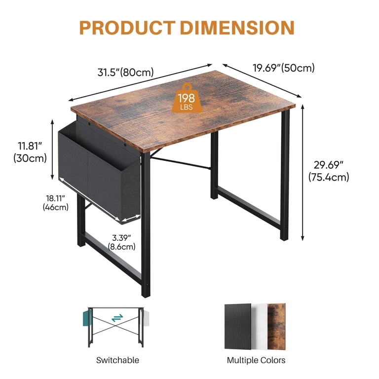 EDX 31-Inch Student Desk, Rustic Brown photo 5