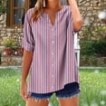 thumbnail image 5 of Sexlip Womens Swimsuit Set Vertical Stripe Cover Up Design V Neck Short Sleeve Flowy Silhouette Quick Dry Fabric for Beach Outings Pink M, 5 of 5