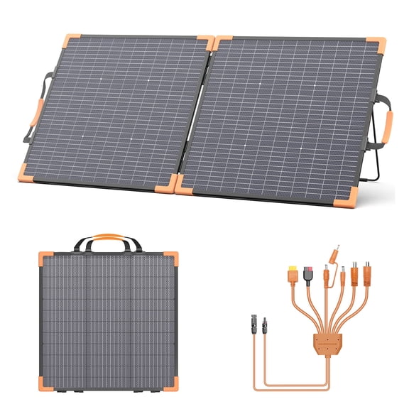 MHPOWOS 100W Portable Bifacial Solar Panel Foldable Charger for Power Station Outdoor Camping Off Grid RV