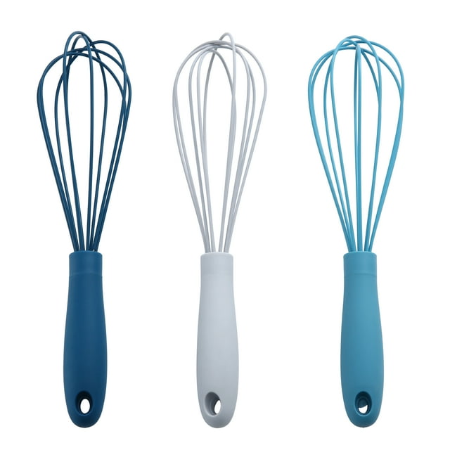 Mainstays 9.5in Silicone Whisk, Navy, Grey, or Teal