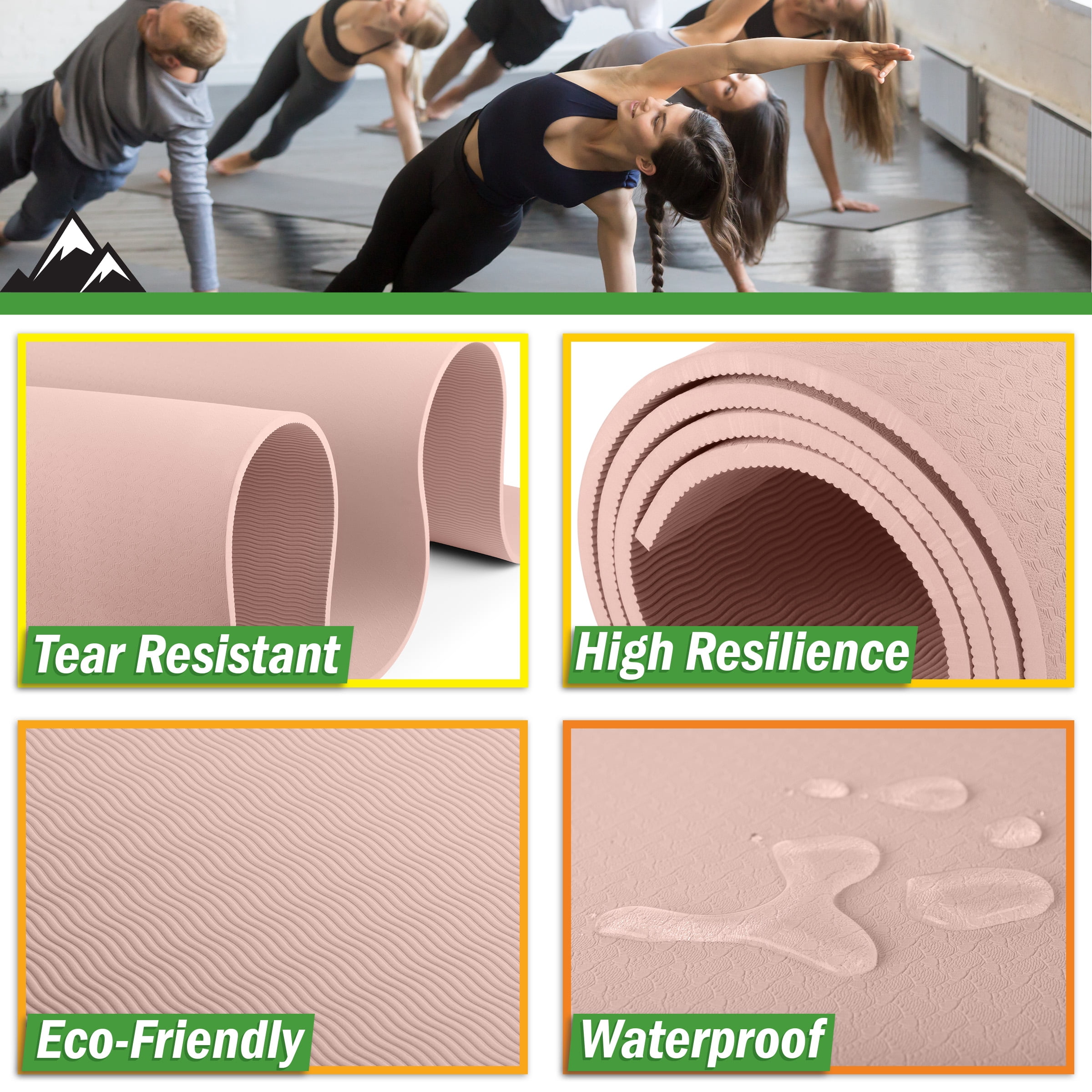 6 x 4 Large Yoga Mat - Pink