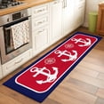 thumbnail image 2 of Nautical Anchor 2'x6' Runner Rugs for Hallway Kitchen Bedside Non Slip Washable, Blue Red Coastal Ocean Beach Compass Entryway Rug Runners with Rubber Backing, Long Carpet Runner for Laundry Room, 2 of 8