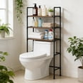thumbnail image 7 of 3‑Tier Over The Toilet Storage Rack, Space‑saving Bathroom Organizer Shelf for Toiletries, Cosmetics and Daily Essentials, No‑Drill Design for Simple and Efficient Bathroom Storage, Black, 7 of 7