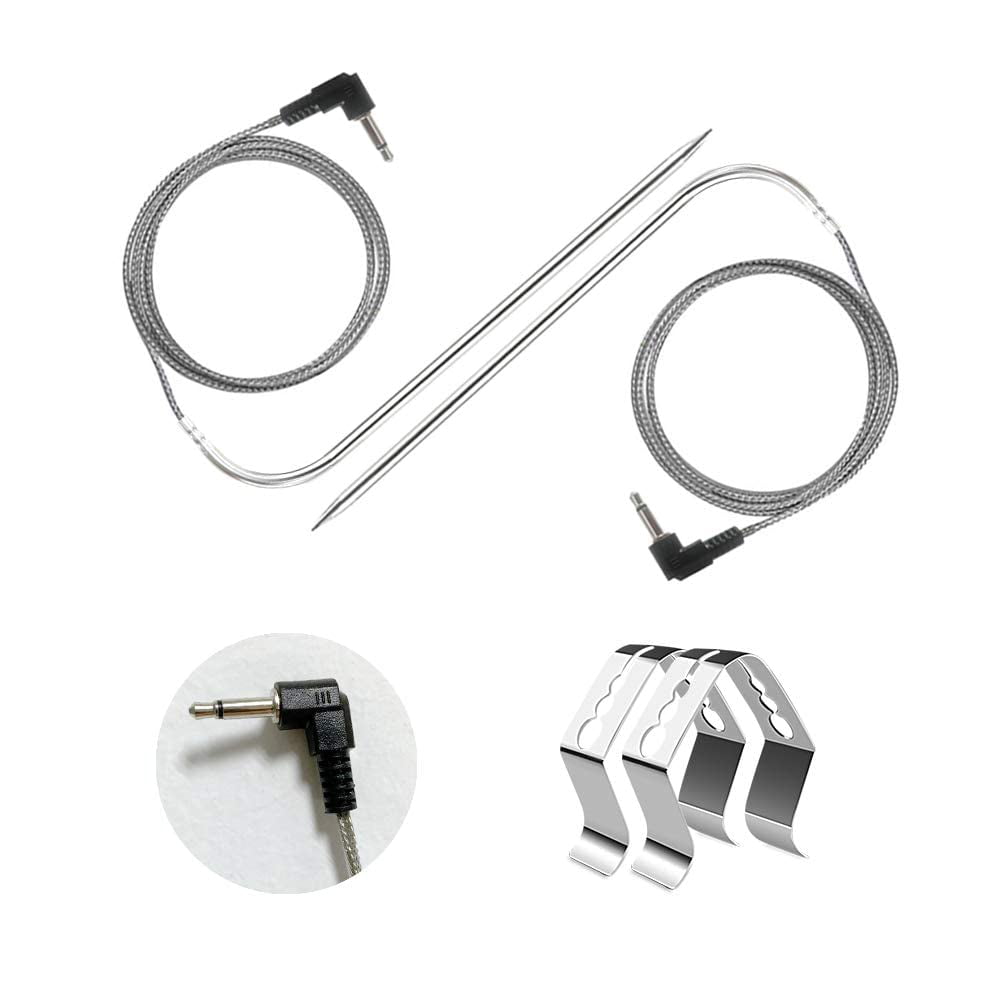 2-Pack Temp Meat Probe Replacement for Pit Boss Pellet Grills and Smokers,  with 2 Pakc Probe Grommets and Probe Clips - AliExpress