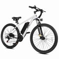 thumbnail image 3 of Qlife 26" Adult Electric Mountain Bike, 48V 7.8Ah Removable Battery, Max 28MPH, 7‑Speed, Lock‑Out Suspension, 35W Hub‑Motor Mechanical Disc‑Brake eBike for men&women White, 3 of 7