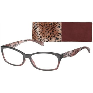 Jackie O, Round Oversized Fancy Women Reading Glasses, HighEnd Readers  (Leopard)