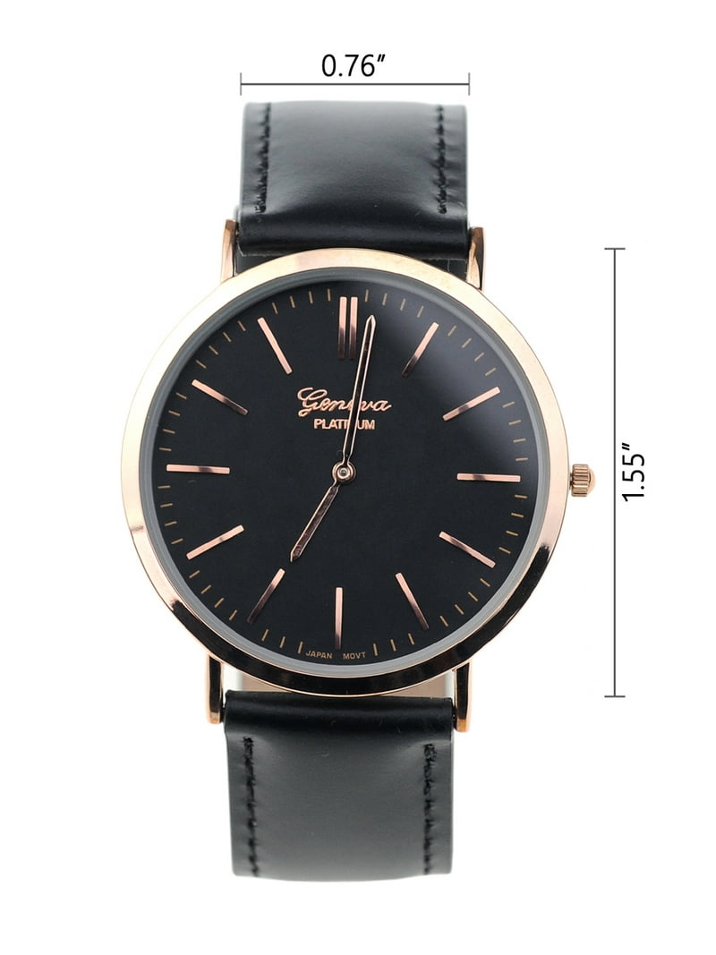 Men's Japanese Movement Stainless Steel Back Genuine Leather Strap