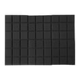 thumbnail image 1 of Espuma acústica negra de 30x30x5 cm - 6 paneles con diseño de cuadrícula para aislamiento sonoro en paredes y techos, ideal para estudios de grabación y salas de entretenimiento en casa. Material, 1 of 6