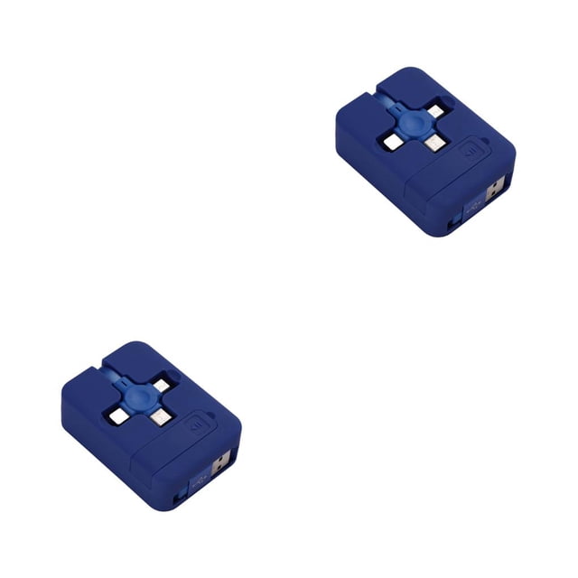 Matsuzay Rollo de cable de carga 3 en 1, soporte retráctil, equipo de cable antibobinado para dormitorio doméstico, al aire libre, azul Azul 2Conjunto