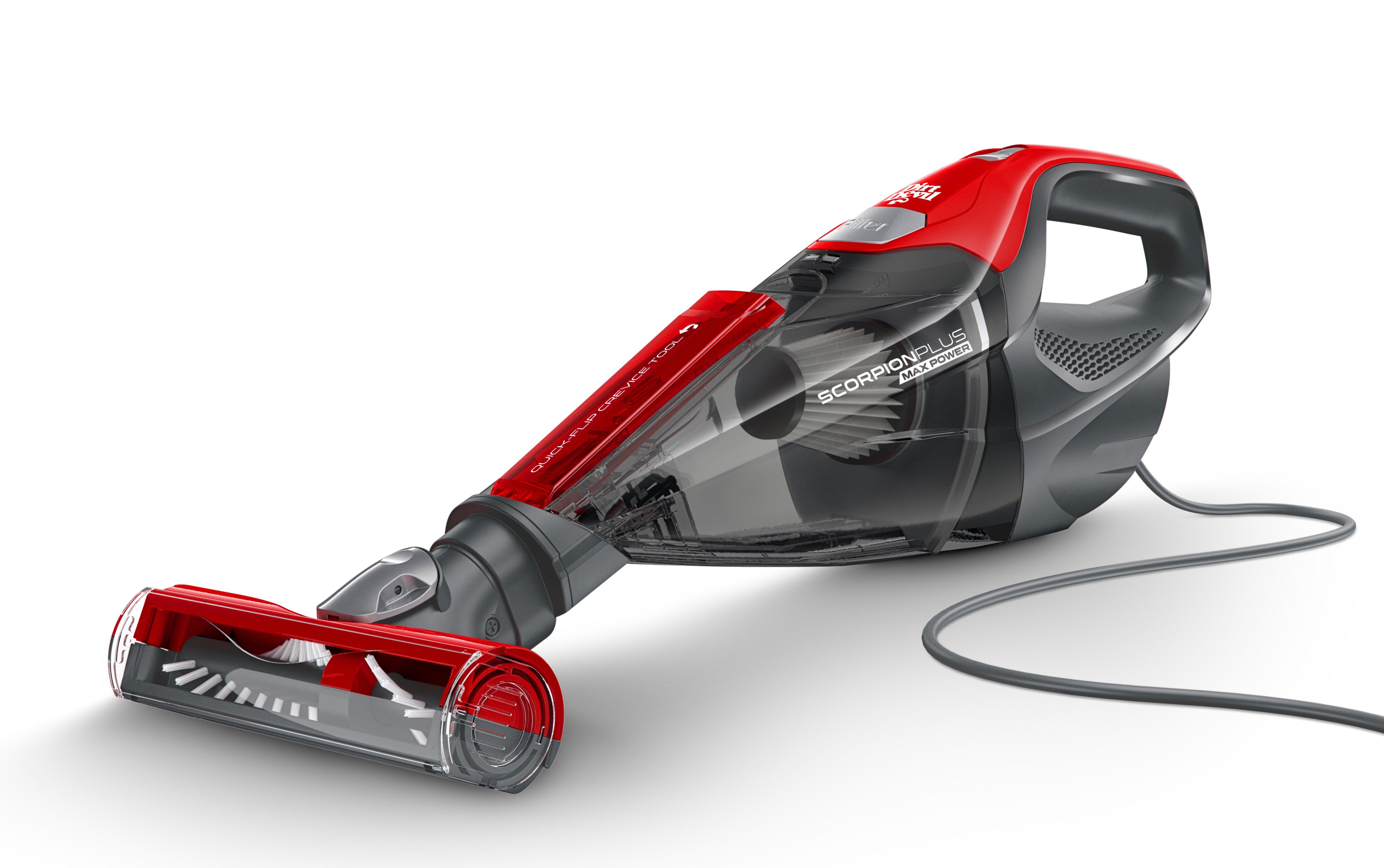 Dirt Devil Scorpion Plus, Corded Handheld Vacuum Cleaner, Pet Friendly, for Multi-Surfaces, Powerful Suction, Built-in Crevice Tool, SD30025B, Red