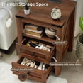 thumbnail image 4 of Farmhouse 3-Piece Living Room Set, Coffee Table with Hidden Storage Organizer & Nightstands with Charging Station, for Home, Office, 4 of 10