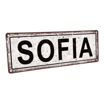 Sofia 4"x12" Metal Sign, Wall Décor for Kids Room and Nursery