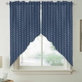 thumbnail image 2 of Navy Blue Geometric Swag Valances for Windows, Kitchen Window Curtains Over Sink, Modern Pure Color Abstract Striped Window Treatment Curtains for Living Room/Bedroom Curtains 2 Panel Sets 36"x45", 2 of 8