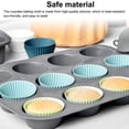 thumbnail image 4 of Wosthever 12/14 piezas de silicona para hornear Muffins tazas reutilizables antiadherentes moldes para cupcakes herramienta de moldeo de 12 piezas, 4 of 6