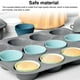 thumbnail image 4 of Cateissary 12/14 piezas de silicona para hornear Muffins tazas reutilizables antiadherentes moldes para cupcakes herramienta de moldeo de 24 piezas, 4 of 6
