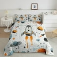 thumbnail image 2 of Rocket Comforter Sets Twin Size,Watercolor Planets Bedding Set for Adults,Cartoon Rocket Bed Set,Doodle Starry Sky Galaxy Down Comforter, 2 of 7
