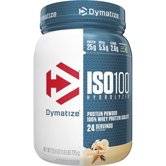 Dymatize ISO100 Hydrolyzed Whey Isolate Protein Powder, Gourmet Vanilla, 1.6 lb