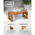thumbnail image 3 of Taburete de inodoro BLUEWEST plegable de madera de acacia de 18 cm para orinal, 3 of 7