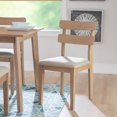 thumbnail image 2 of Linon Miles Wood Set of 2 Upholstered Ladder Back Dining Chairs in Natural Brown, 2 of 10