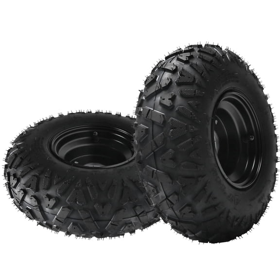 2 Pack 145/70-6 6inch Tubeless Tires Wheels with Rim, 3 Stud, 145 70-6, 145x70-6 Tire Suitable for ATV, Go-Kart, Mini Bike, ATV, Lawn Tires, Coleman CC100X CT100u, Taotao 110CC 125CC, LT50