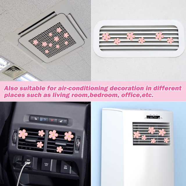 Transemion 6x Experience Freshness With Air Purifying Car Vent Clips Fragrance Freshening Car Air Freshener pink 1Set