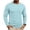 Sky Blue, variant on Fengqque Men's Crew Neck Long Sleeve T Shirt Slim Fit Basic Casual Solid Color Pullover Top with Pocket White XL