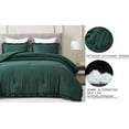 thumbnail image 5 of Chezmoi Collection Nora 3-Piece Emerald Green Ruffled Edge Trim Microfiber Comforter Set, Oversized Queen Size, 5 of 7