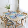 thumbnail image 6 of Purple Teal Golden Marble Placemats Set of 12, Abstract Modern Geometric Washable Wipeable Table Mats for Dining Tables, Indoor Outdoor Kitchen Place Mats for Holiday Party Table Decor, 6 of 9