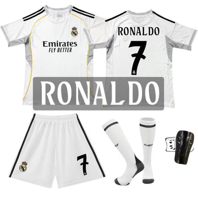 25-26 New Real Madrid Club Home #7 Ronaldo Football Jersey Set
