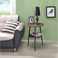 thumbnail image 3 of Fox Hill Trading Millenial Lumi 2-Tier Round Wood End Table in Dark Wood/Black, 3 of 3