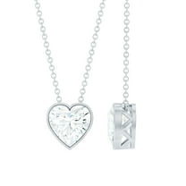 Rosec Jewels Heart Shape Moissanite Solitaire Pendant for Women - 8 mm - D-VS1 Quality, 925 Sterling Silver