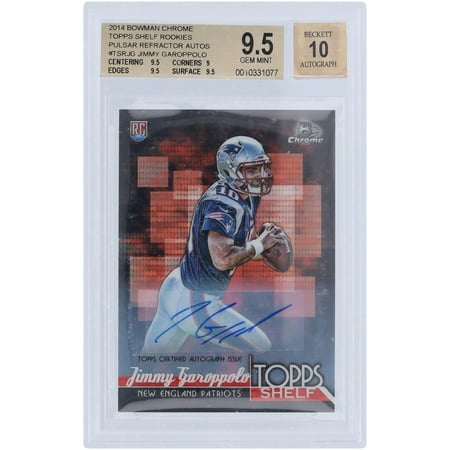 Jimmy Garoppolo New England Patriots Autographed 2014 Bowman Chrome Pulsar Refractor #TSR-JG #1/5 BGS Authenticated 9.5/10 Rookie Card - 9.5,9,9.5,9.5 Subgrades - Fanatics Authentic Certified