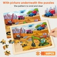 thumbnail image 5 of SYNARRY 4-in-1 Wooden Puzzle Set for Kids Ages 3-8 , Large Vehicle , 60 pcs Each, FSC Certified Jigsaw Puzzles, 5 of 8