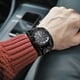 thumbnail image 4 of Relojes de pulsera punk vintage para hombre, reloj masculino, brazaletes, correa ancha de cuero, brazalete híbrido Negro, 4 of 8