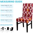 thumbnail image 4 of Dining Chair Cover Set of 4 Stretch Spandex Short Dining Chair Protective Cover Removable Chair Protector Seat Covers for Dining Room Wedding Banquet Party (Red+White), 4 of 8