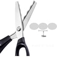 thumbnail image 2 of Fabric Pinking Shears, Professional Stainless Steel Handled Scissors, Black, 18mm Scalloped Blade, 2 of 8