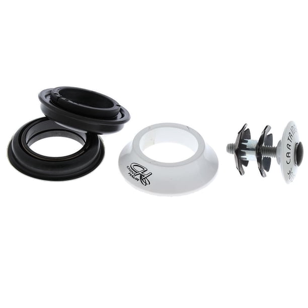 Juego de dirección externo sin rosca para bicicleta de aluminio de 1-1/8" y 44 mm con rodamiento sellado Blanco kusrkot Auriculares externos para bicicleta