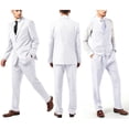 thumbnail image 2 of YuanLu Men's Suit Slim Fit 3-Piece Suit Casual Blazer Business Wedding Party Jacket Vest Pants White M, 2 of 5