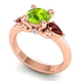 thumbnail image 2 of 2.50 Carat Round Shape Peridot & Garnet Gemstone Unique 3 Stone Ring for Engagement Solid 14K Rose Gold Size 10.5 by Diamond-Capitals, 2 of 8