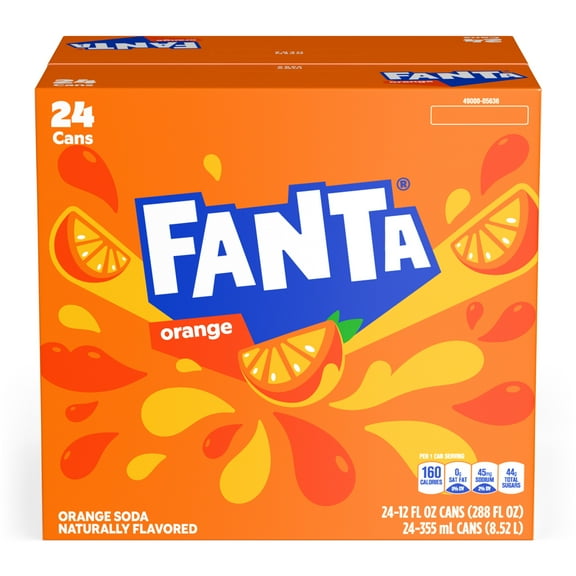 Fanta Orange Soda Pop, 12 fl oz, 24 Pack Cans