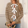 thumbnail image 5 of Riecok Cardigan Sweaters for Women Long Sleeves Crewneck Fall and Winter All-match Casual Fashion Knit Tops Sweaters Khaki XL, 5 of 9