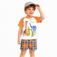 thumbnail image 6 of kpoplk Toddler Little Boys Short Sleeve T-Shirt Camouflage Shorts Set Summer Clothes Outfits(Orange,4-5 Y), 6 of 9