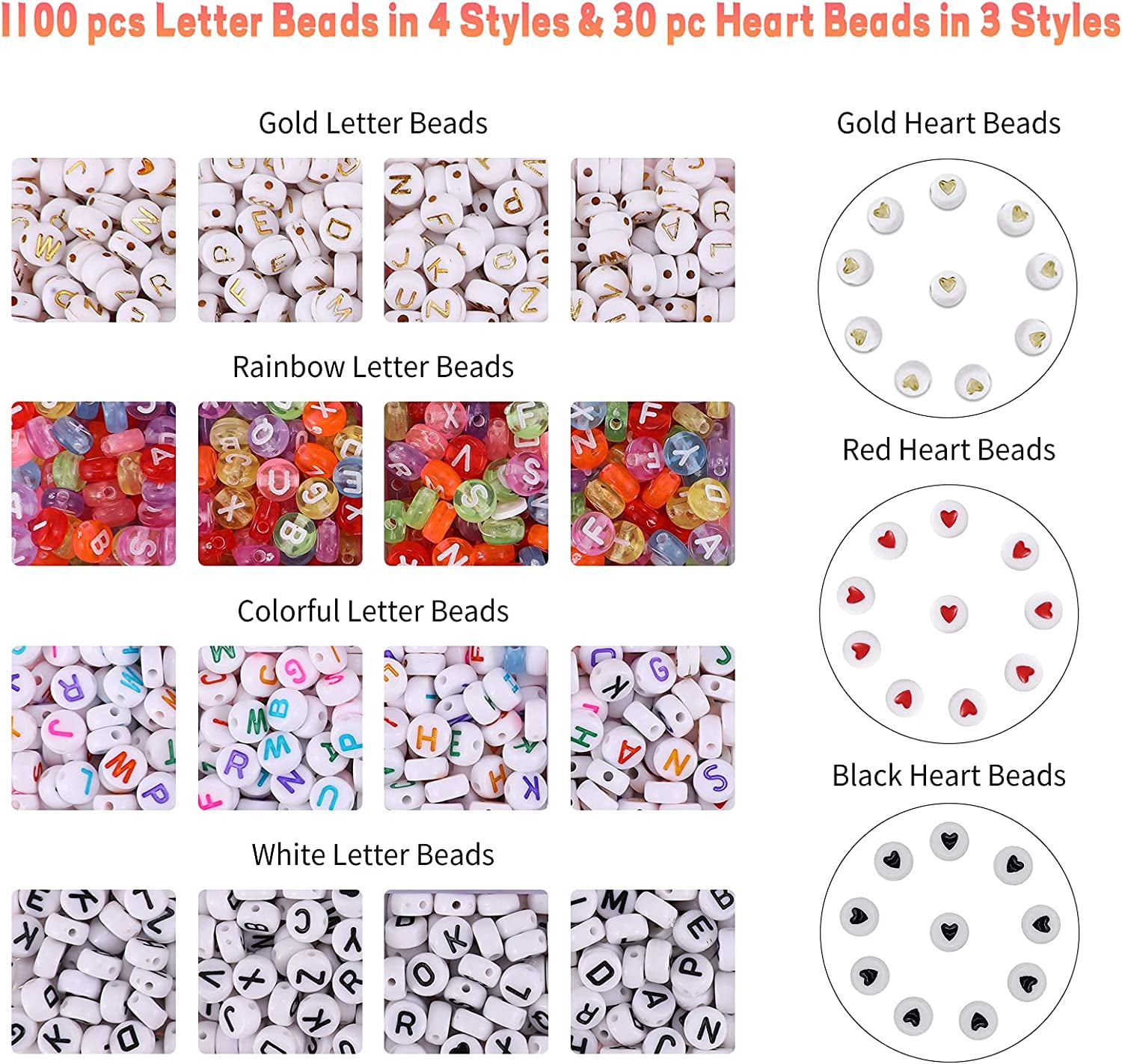 Augshy Clay Beads, 6700 Pcs Clay Beads for Bracelets Making Include  Alphabet Letter Beads Round Heishi Jewelry Making Beads Flat Beads for  Bracelets