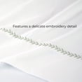 thumbnail image 3 of Pyxie Home Cottage 4-Piece Green Leaf Embroidery Sheet Sets, Full - Embroidered, 3 of 10